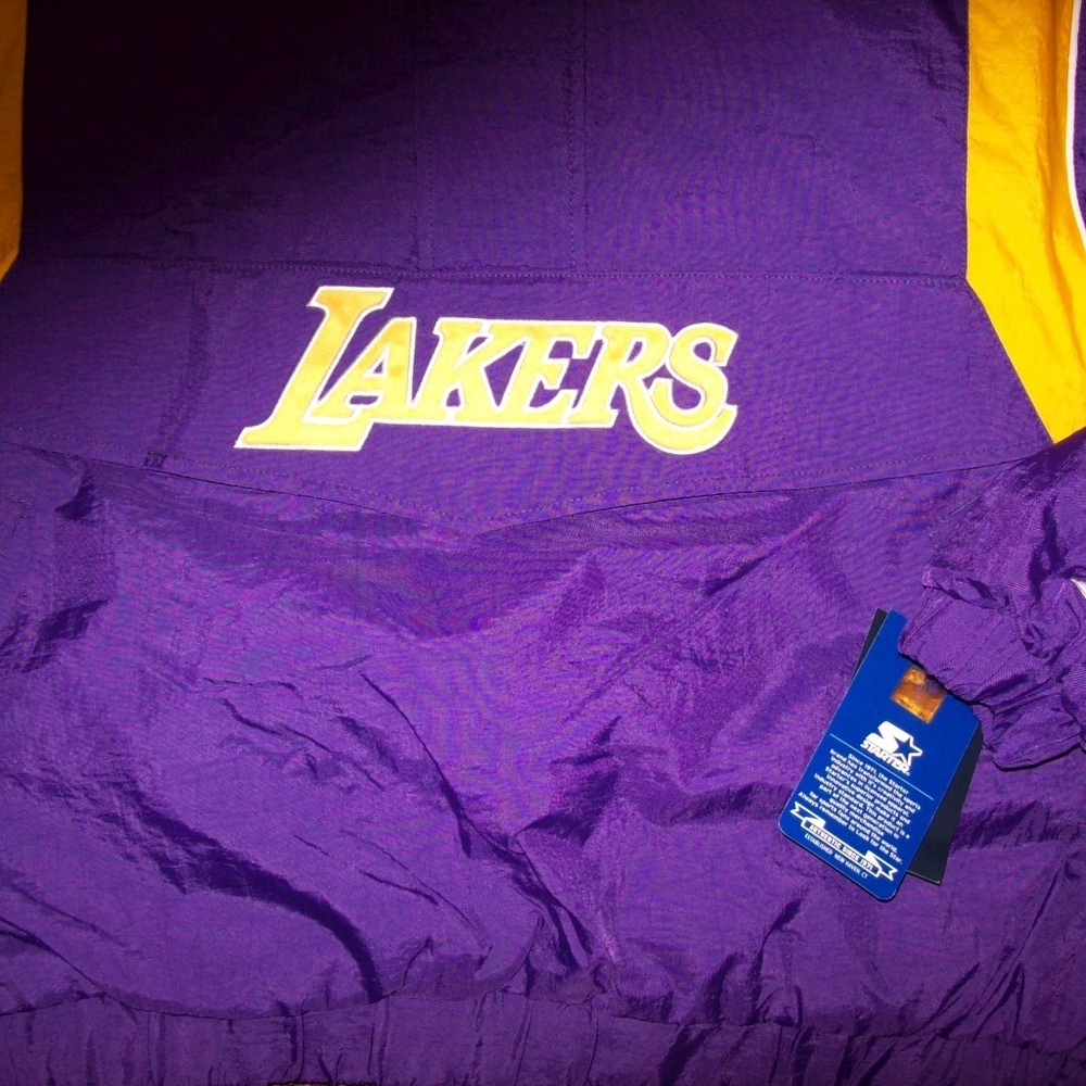 LOS ANGELES LAKERS Starter Half Zip Hooded Jacket SMALL_6